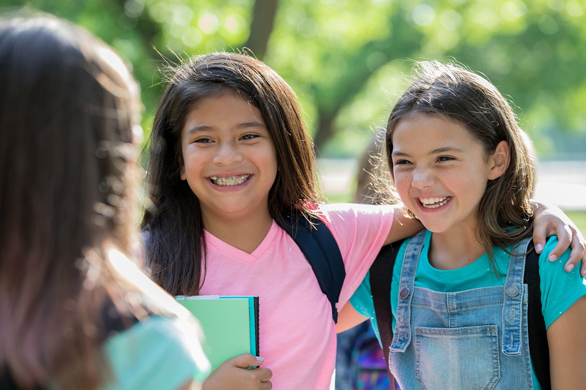 kids after school laughing together